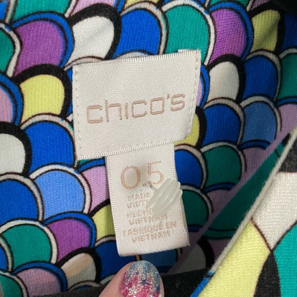 Chico’s Art Deco Ponte Dress 0.5 Small - Picture 5 of 7